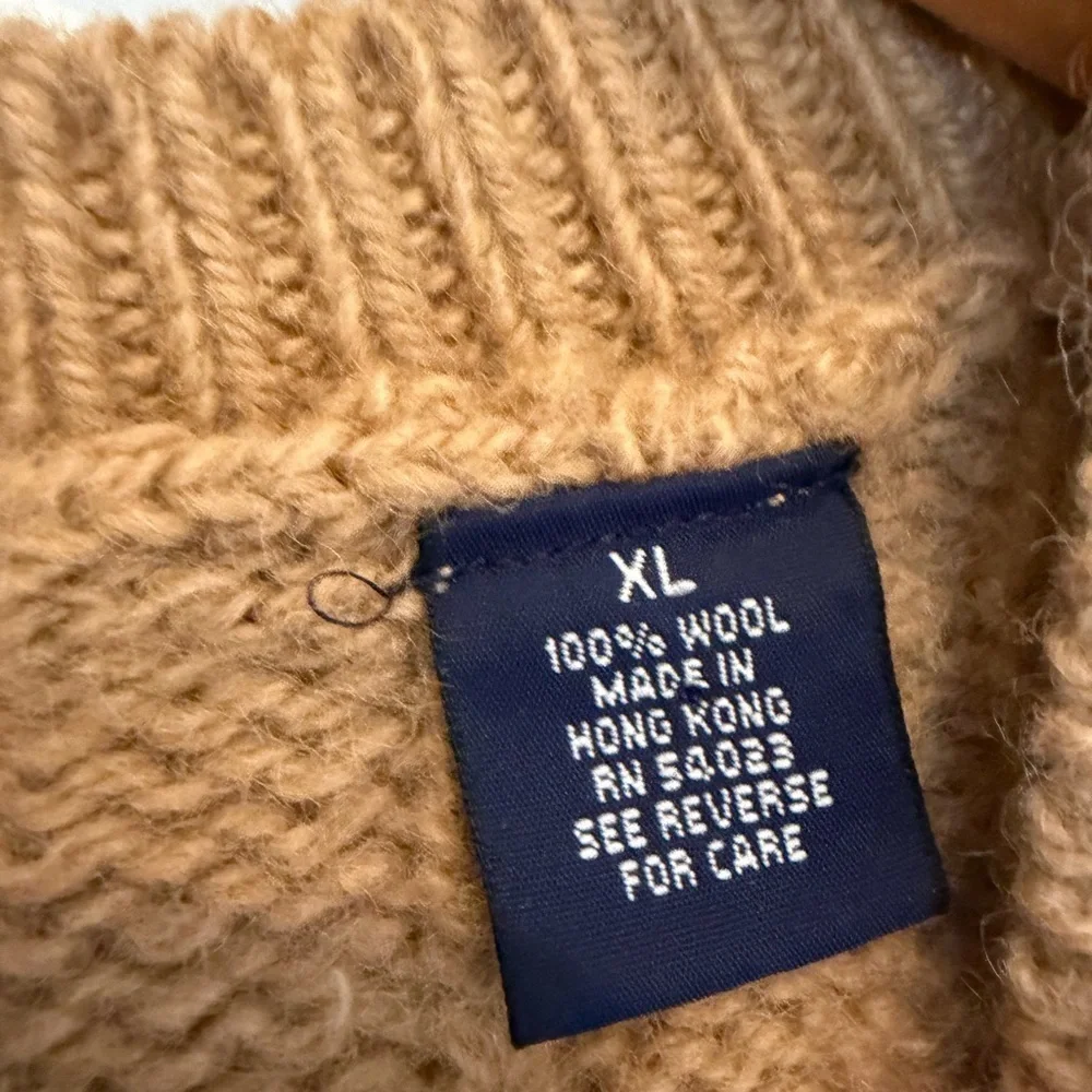 Vintage GAP V-Neck Cable Knit Sweater Wool Pullover Chunky / xlarge